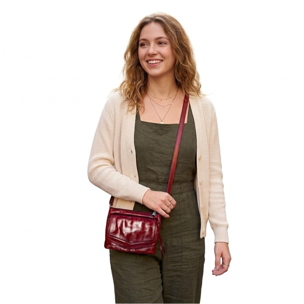 HOBO International Vintage Red Leather Crossbody Bag